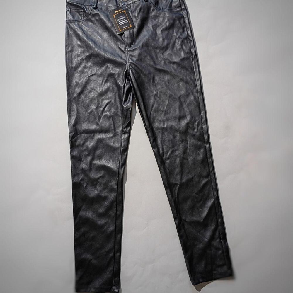 Super High Faux Leather Pants - NEW